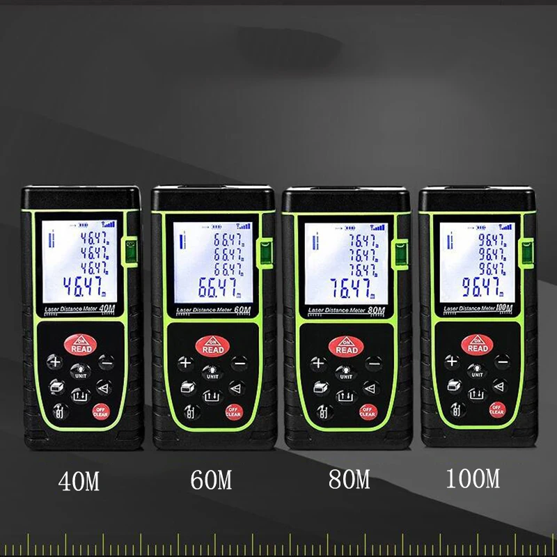 Лазерный дальномер 40M60M80M100M ручной дальномер электронный анализ измерительный инструмент цифровой Диапазон измерительный инструмент