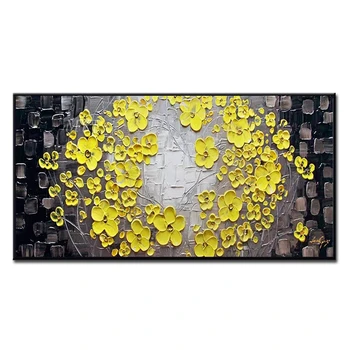 

Unframed 3D Knife Flowers Pictures Artwork Hand-painted Abstract Painting Large Original Oil Painting Modern Art Design Canvas