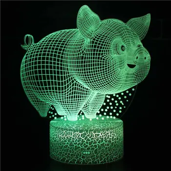 

8 Style optional Touch Base 3D Night Light Home Bedroom Table Night Light Acrylic Panel USB Cable Change Lamp for Kids