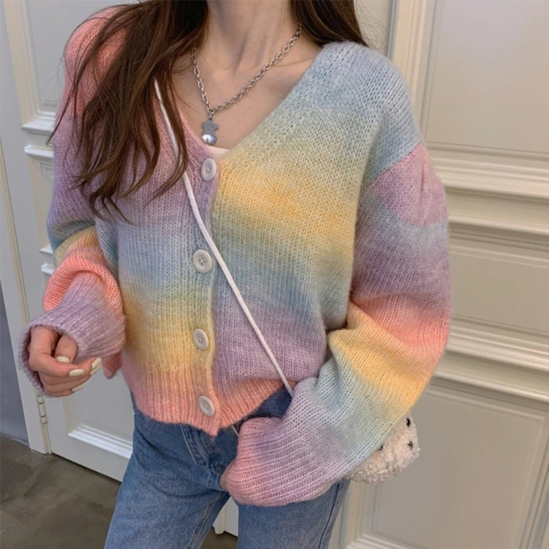 Pastel Rainbow, Cardigan or V-neck 