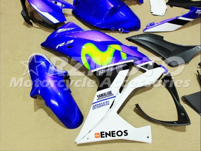4 подарки ABS литьевая форма мотоцикл Обтекатели подходит для YAMAHA R3 R25- 15-19 Кузов Набор на заказ синий белый