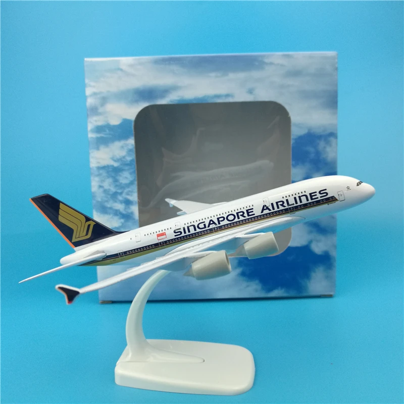 20cm Singapore Airlines A380 Static Solid Metal Aircraft Model International Aviation Free Flight Airplane Toys |