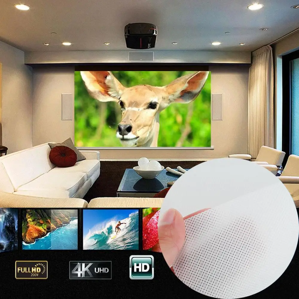 Проектор-специфический экран легко складывается 60 дюймов 16:9 белый фильм экран для домашнего кинотеатра открытый Крытый HD настенный
