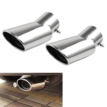 

2Pcs Silver Car Exhaust Muffler Tail Pipe Tip Tailpipe for Honda CRV CR-V 2017