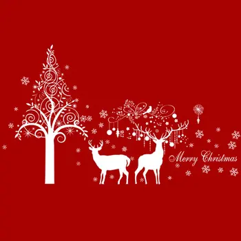 

Christmas Wall Sticker Removable Bear Elk Window Glass Scene Arrangement Door And Window Decor House Decor XL866