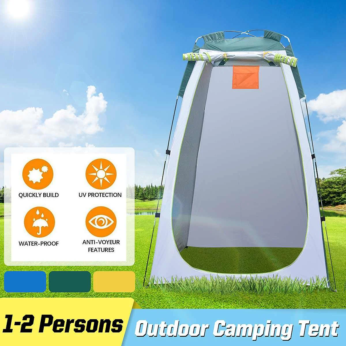 NEW Portable Privacy Shower Toilet Bath Waterproof Changing Fitting Room Camping Tent Shelter for Outdoor Beach | Спорт и