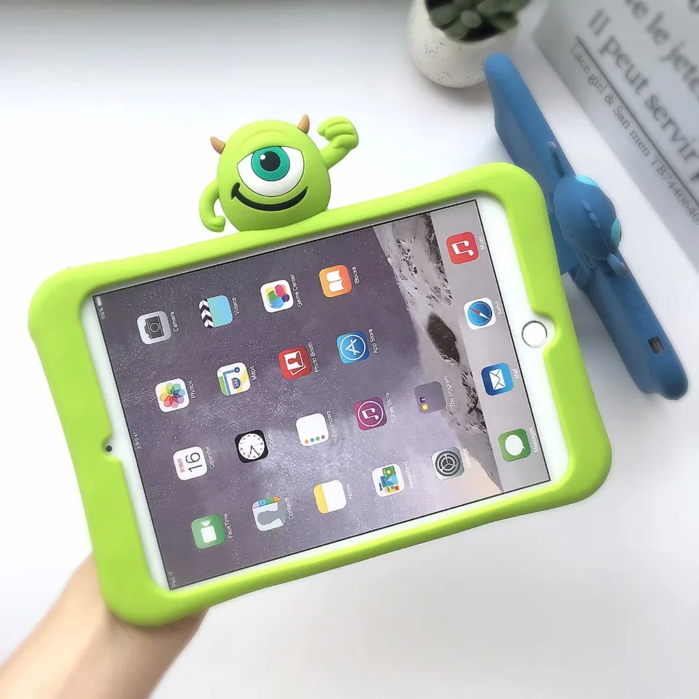 Чехол для планшета для IPad 6 Air 2, 9,7 дюймов, мультяшный детский безопасный нетоксичный силиконовый чехол с подставкой, ударопрочный чехол для всего тела, чехол+ ручка