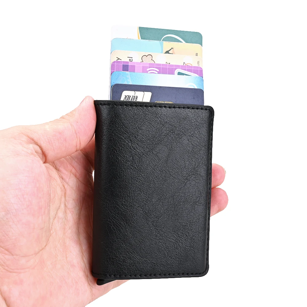 RFID автомобильный держатель для кредитных карт, кошелек, Противоугонный автоматический Кошелек, Чехол для карт, мужской мини кожаный кошелек, внешняя торговля, кредитная карта