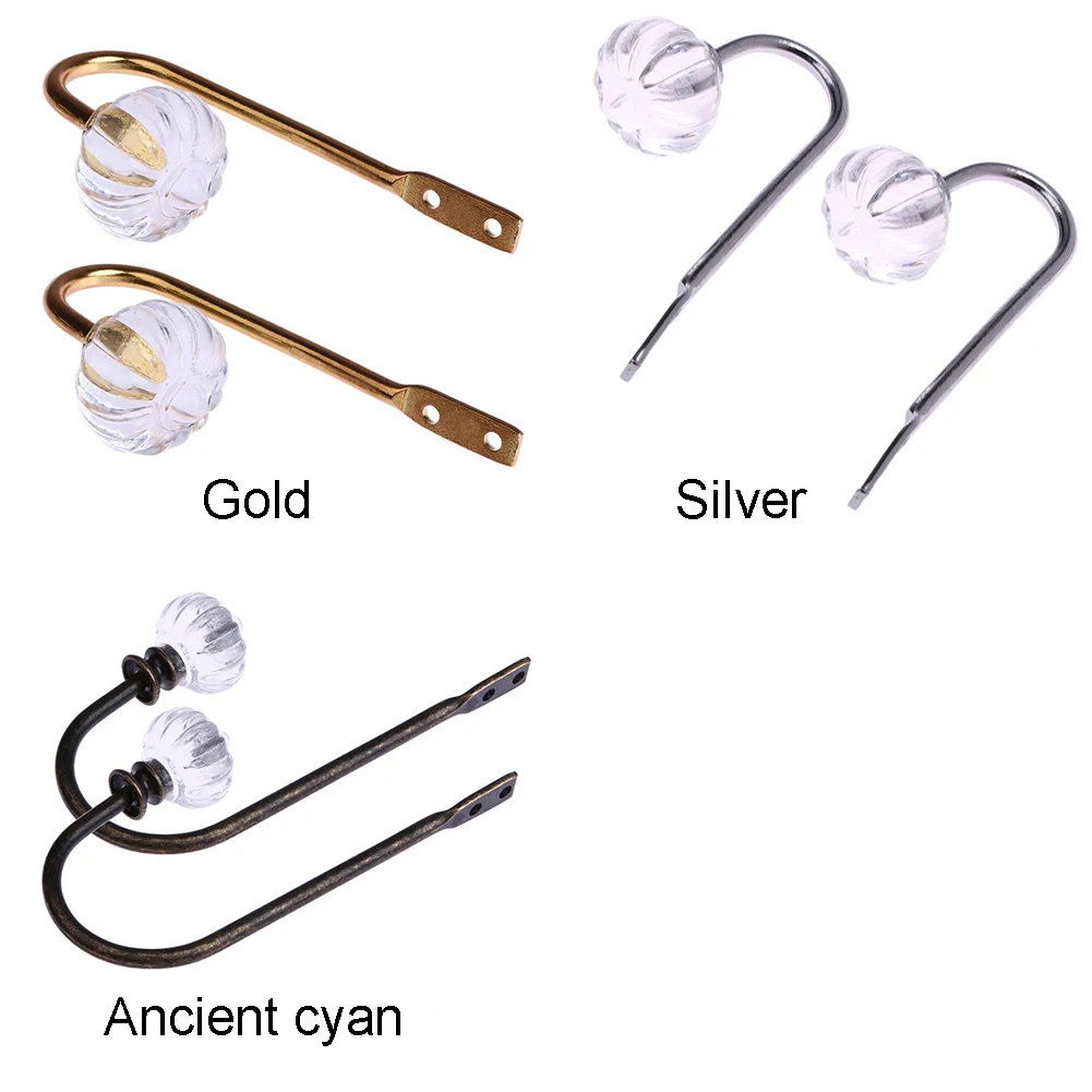 1Pair Luxury Crystal Glass Curtain Holdback Wall Tie Back Hooks Hanger Holder
