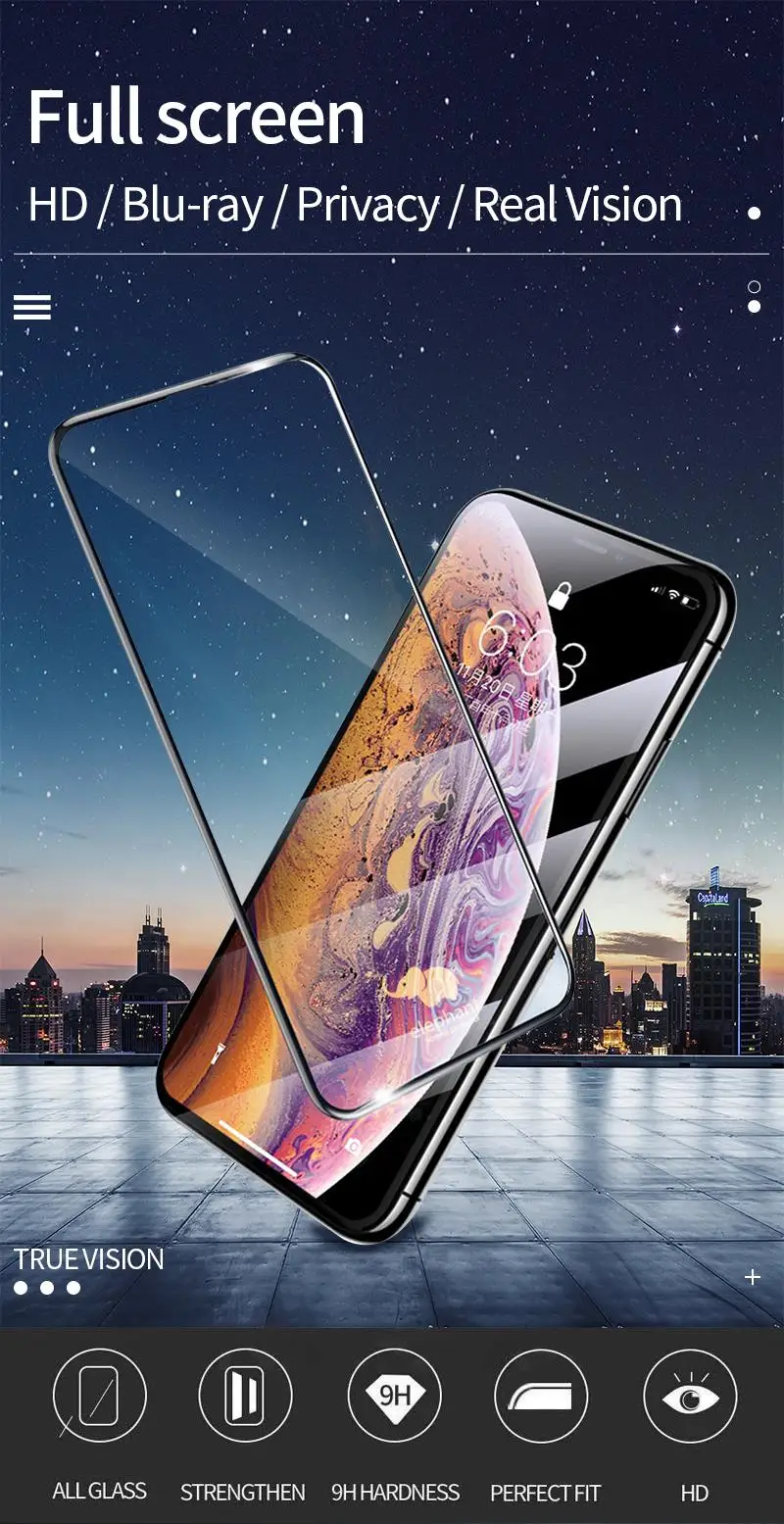 WK 6D 9H слон полное покрытие экрана протектор Закаленное стекло для iPhone XS Max X XR 7 8 Защитная пленка для iPhone 11 Pro Max