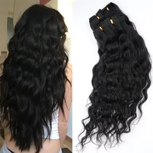 Doreen 160G 200G 240G Machine Made Remy Beach Wave Clip In Human Hair Extensions Natural Wavy Clip hair 14 to 24 inch