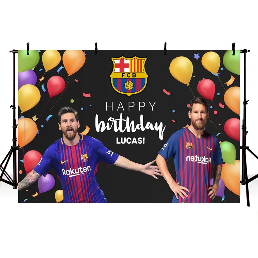 

Barcelona Messi Soccer Football Theme Photo Backdrop Background Photography Photo Vinyl Birthday Party Decoration Kids Childrens