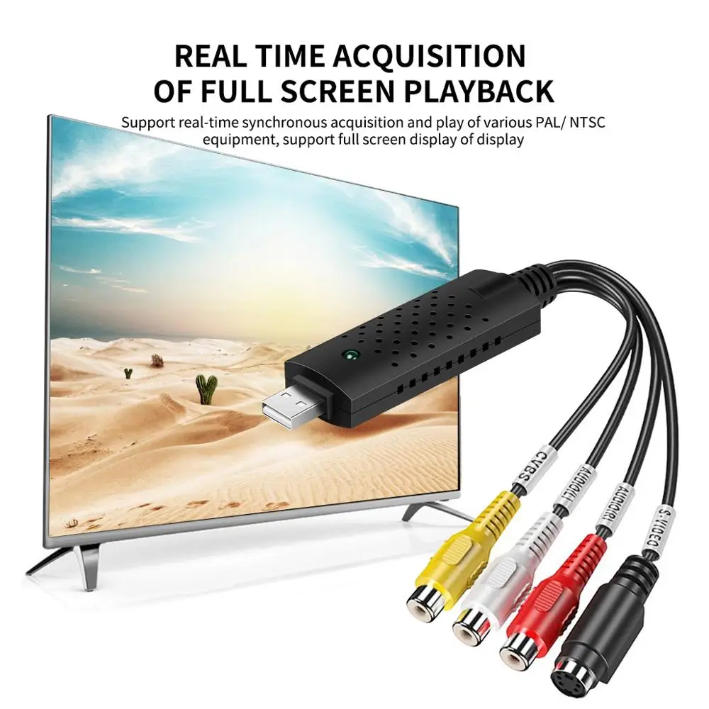 Лидер продаж! USB Easycap 2 0 TV видео аудио VHS в DVD HDD конвертер Захват адаптер карта тв DVR