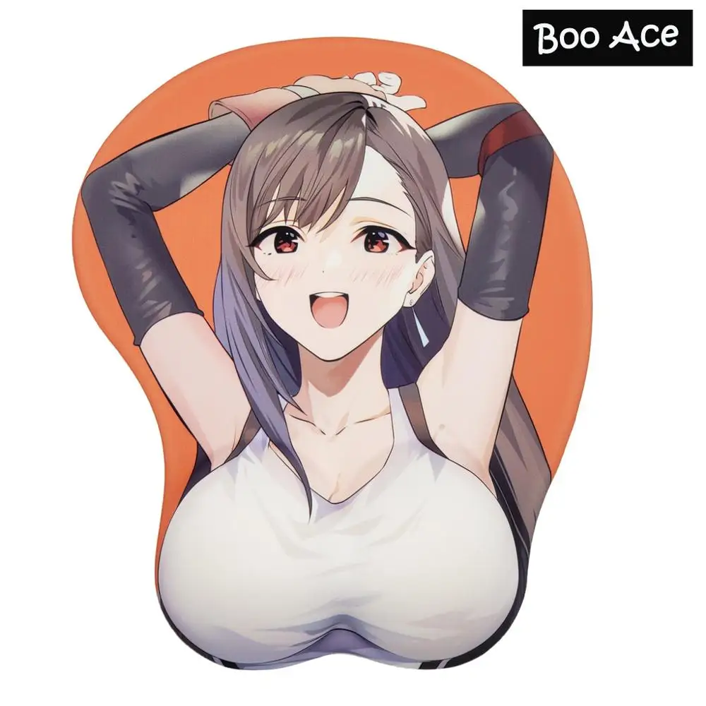 Tifa Lockhart аниме 3D Oppai коврик для мыши подставка запястья | Компьютеры и офис