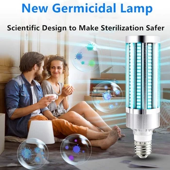 

60W UV Germicidal Lamp Led UVC Light Bulb E26/E27 Germicidal Lamp Remote Control Timing Killing Virus Mite Bacteria