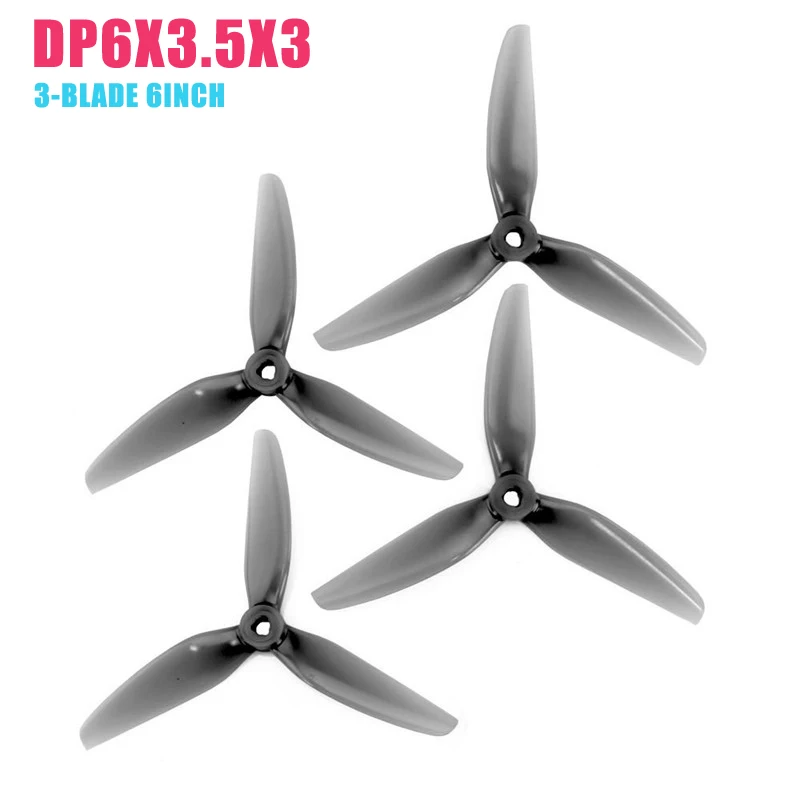 HQProp DP7X4X3/6X3,5X3/5,1X3,6X3 3-blade 7 дюймов/6 дюймов/5,1 дюймов поликарбонатовый пропеллер POPO 2CW+ 2CCW светло-серый для радиоуправляемого дрона