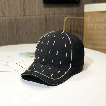 

Peaked cap men's rhinestone hat women's tide spring and summer sun hat all-match fashion baseball cap