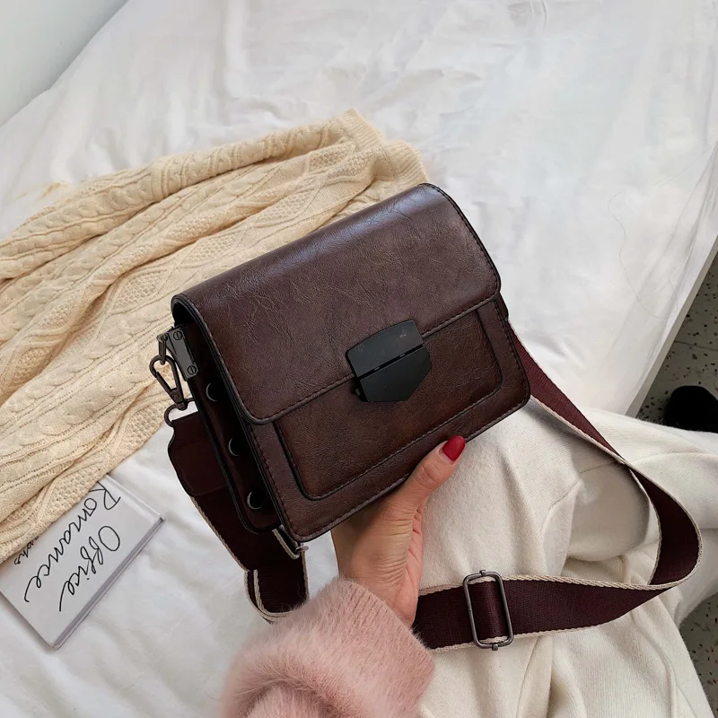 

Retro Hong Kong Style Bag Women's 2019 New Style Winter Versatile Korean-style Fashion Small Square Bag Simple Fashion Crossbody