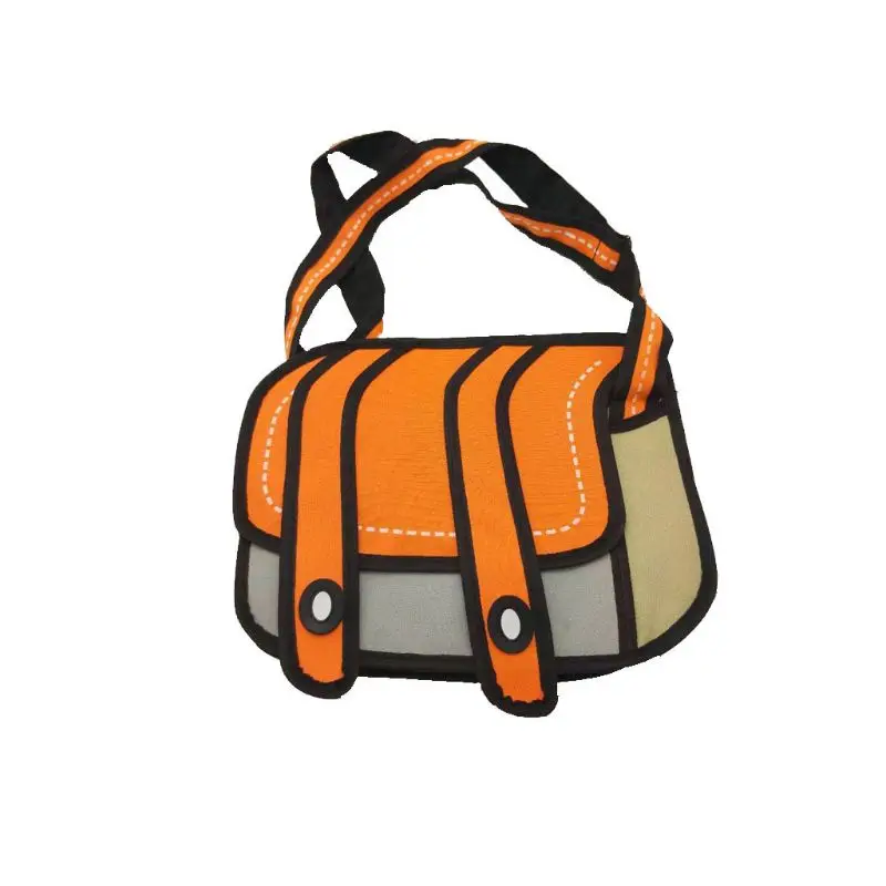 

Creative New Fashionable 3D Drawing Cartoon Paper Comic Shoulder Crossbody School Bag Handbag for Women