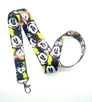 

30 pcs cartoon mickey head Neck Strap Lanyards Badge Holder Rope Pendant Key Chain Accessorie