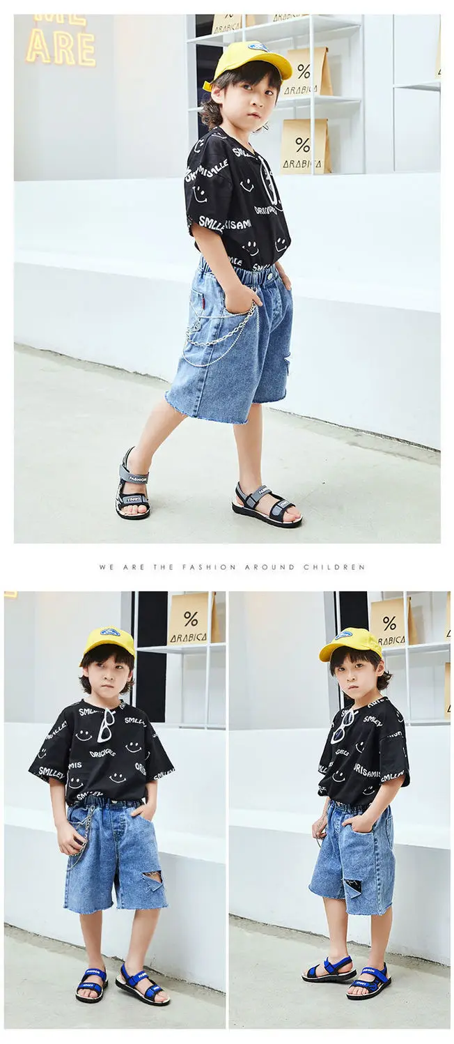 best children's shoes 2021 Kids Sandals Boys Beach Sport Children Flats Breathable Anti-slippery Fashion Boys Closed Toe Slippers Sandalias Shoes children's sandals