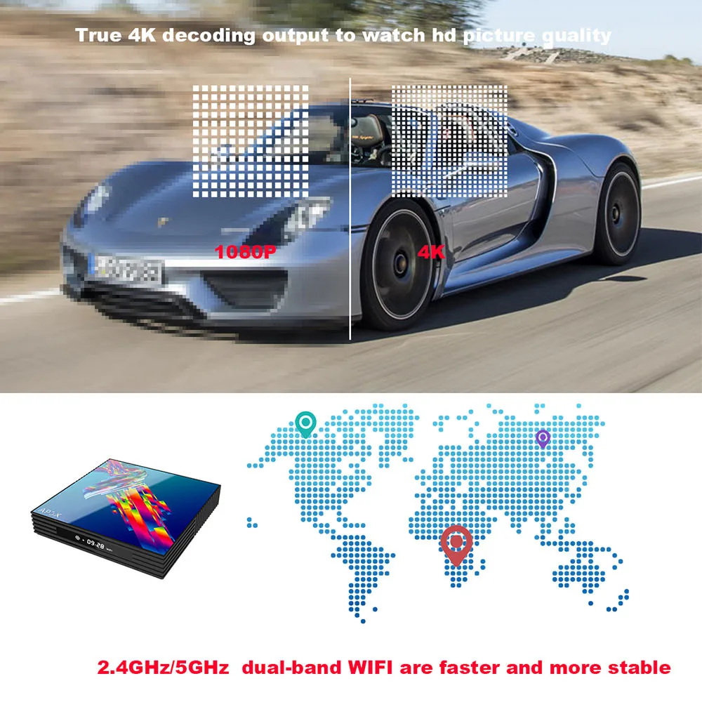  A95X R3 RK3318 Smart TV Box Android 9.0 4K Set top box 4GB 64GB 32GB 3D USB3.0 Dual Wifi Google Pla