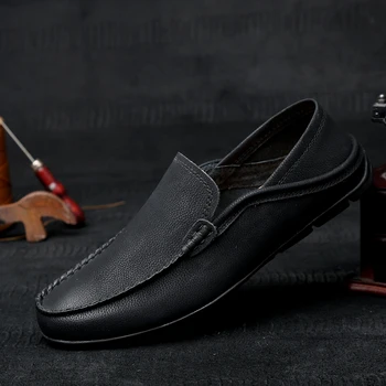 

Soft Casual Shoes outdoor Men Flats Men Shoes genuine Leather Loafers Male Moccasins Slip On Men Driving Shoes big size 47 j3