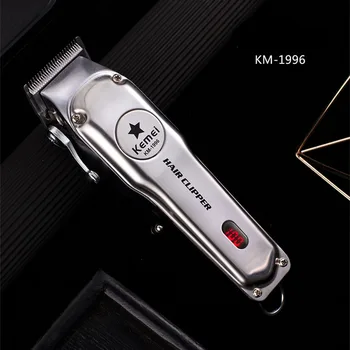 

kemei hair trimmer KM-1996 KM-1997 rechargeable hair clipper oilhead clipper haircut machine LCD display metal body