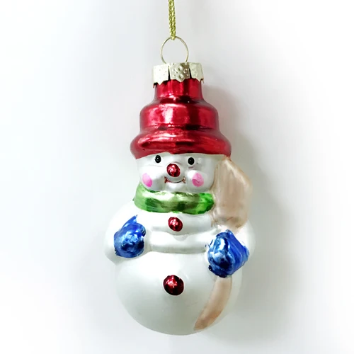 Christmas tree decorations glass creative ornaments small pieces of gifts export 3 inch multi-style snowman - Цвет: 5