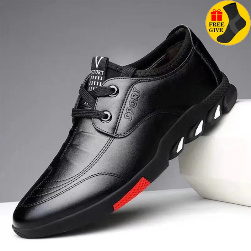 Men Leather Shoes Casual Loafers Sneakers