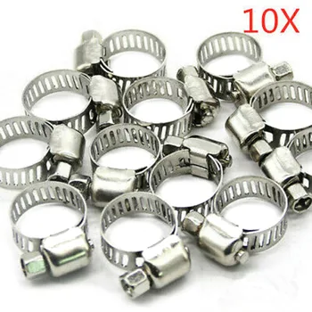 

10Pcs Hose Clamps 3/8"-5/8" Stainless Steel Drive Adjustable Accessories