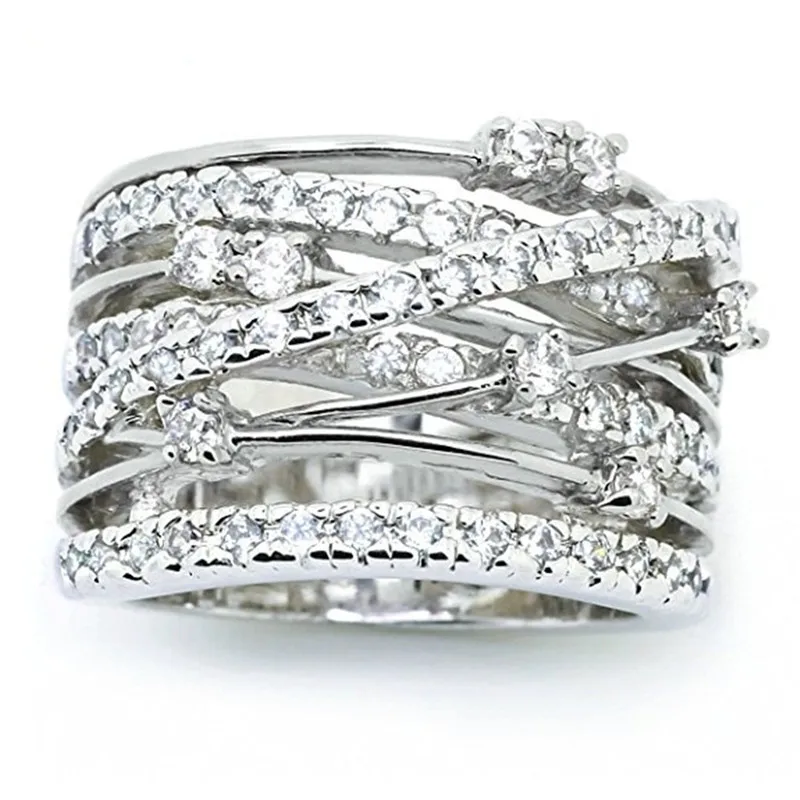 Кольца СС для женщин кубического циркония креативное кольцо крест роскошное большое кольцо для невесты, для свадьбы, помолвки ювелирные изделия Прямая CC2376