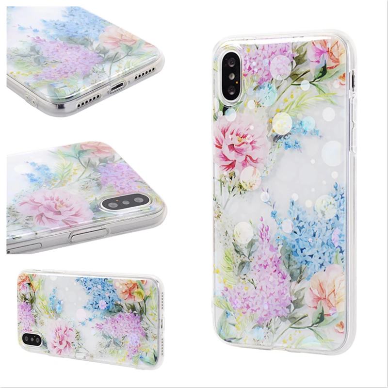组合图Floral case for iPhone XS (3)