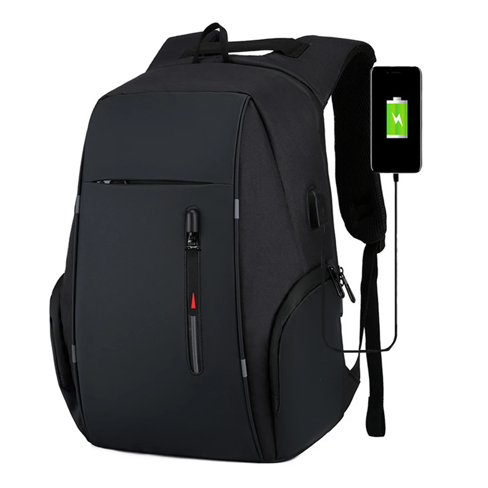 HEFLASHOR-mochila impermeable con carga USB para hombre, bolsa de negocios informal Oxford para ordenador portátil de 15,6 pulgadas