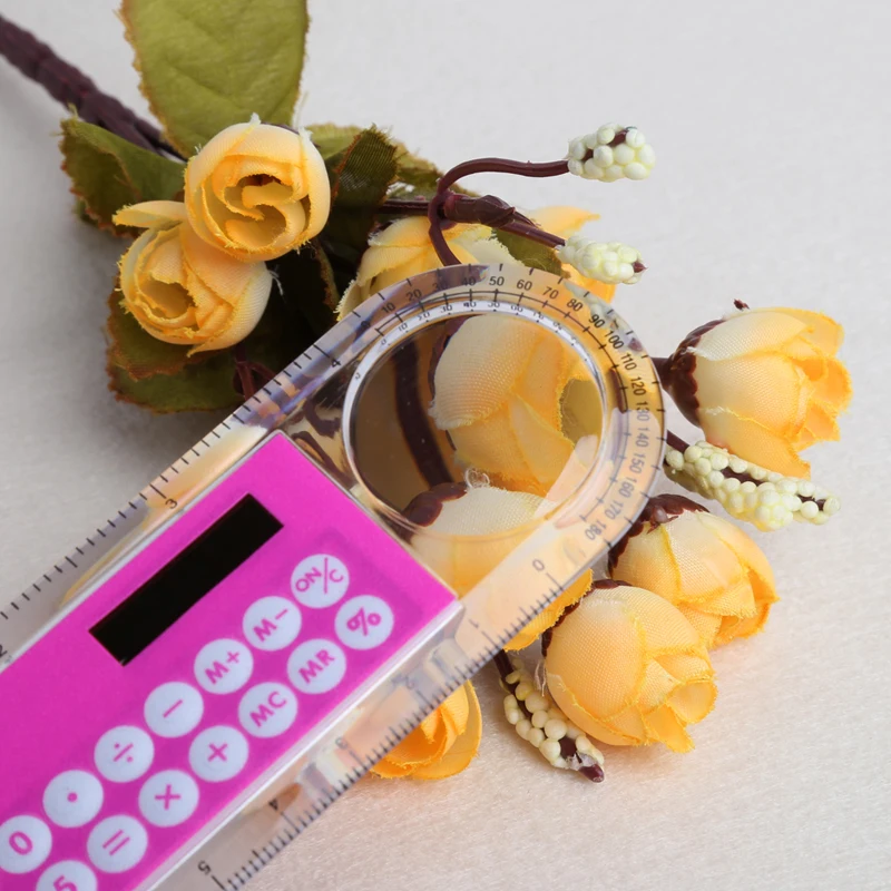 

10cm Ruler Mini Digital Calculator 2 in 1 Kid Stationery School Office Gifts WXTA