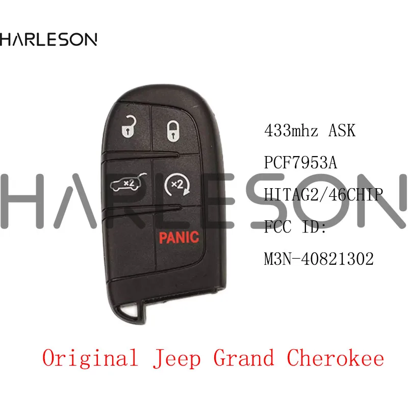 Original M3N-40821302 Smart Remote Car Key 5Buttons 433MHz PCF7953A ID46 For Jeep Grand Cherokee 2014 2015 2016 2017 2018 2019