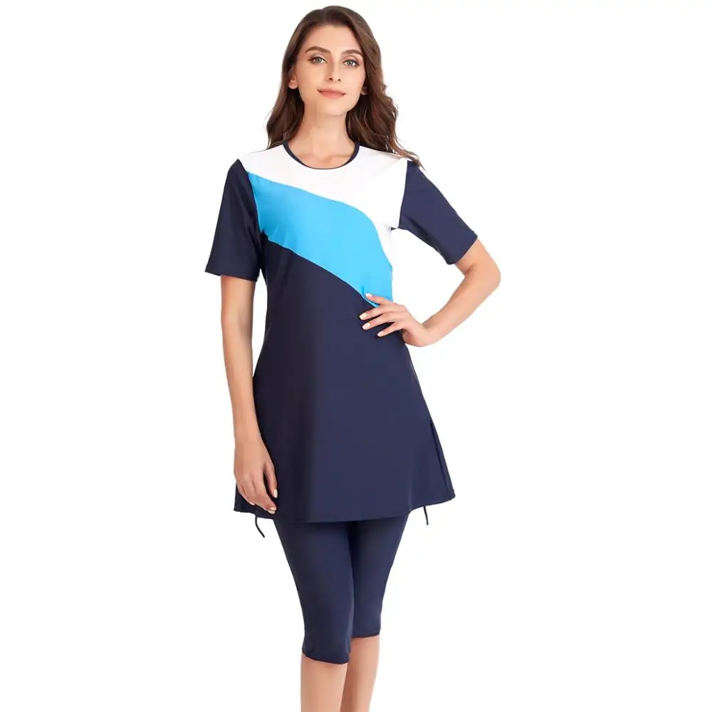 Plus Size Women Modest Hijab Muslim Swimsuit Islamic swim wear Burkinis Sport Swimwear Ladies Short sleeve With Swim Hat women swimwear muslim swimwear