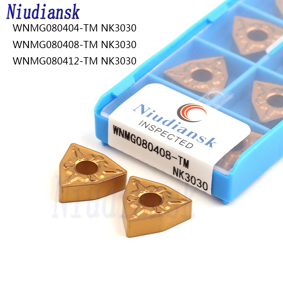 

Токарный станок WNMG080404 TM WNMG080408 TM WNMG080412 TM NK3030, твердосплавные пластины с ЧПУ, металлические внешние токарные инструменты, стальной токарный инструмент, 10 шт.