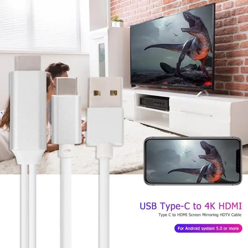 ТВ-палка HDMI ТВ адаптер кабель Тип C к HDMI экран Горячая Распродажа прочный удобный зеркальный дисплей стример