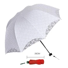 Летний складной кружевной зонтик со стальной ручкой, хлопковый кружевной зонтик с вышивкой, зонтик от солнца, свадебное украшение, Свадебный зонтик