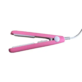 

Mini Hair straightener Iron Pink Ceramic Straightening Corrugated Curling Iron Styling Tools Hair Curler EU Plug