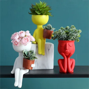 

Nordic Human Character Figure Flower Pot Garden Resin Flowerpot Wedding Decoration Home Decoration Accessories Room Decor
