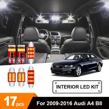 

17Pcs White Canbus led Car interior lights Package Kit For 2009-2016 Audi A4 B8 Avant led interior lights