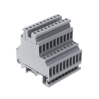 

50 Pcs UKK3 DIN Rail Double Level Dual Row Terminal Block 500V 25A 28-12AWG Gray U1JB