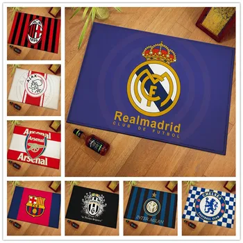 

Football Club Floor Mat Team Logo Foot Mat Door Mat Bathroom Anti-slip Mat Replacement Insole Front Porch Decoration Floor Mat