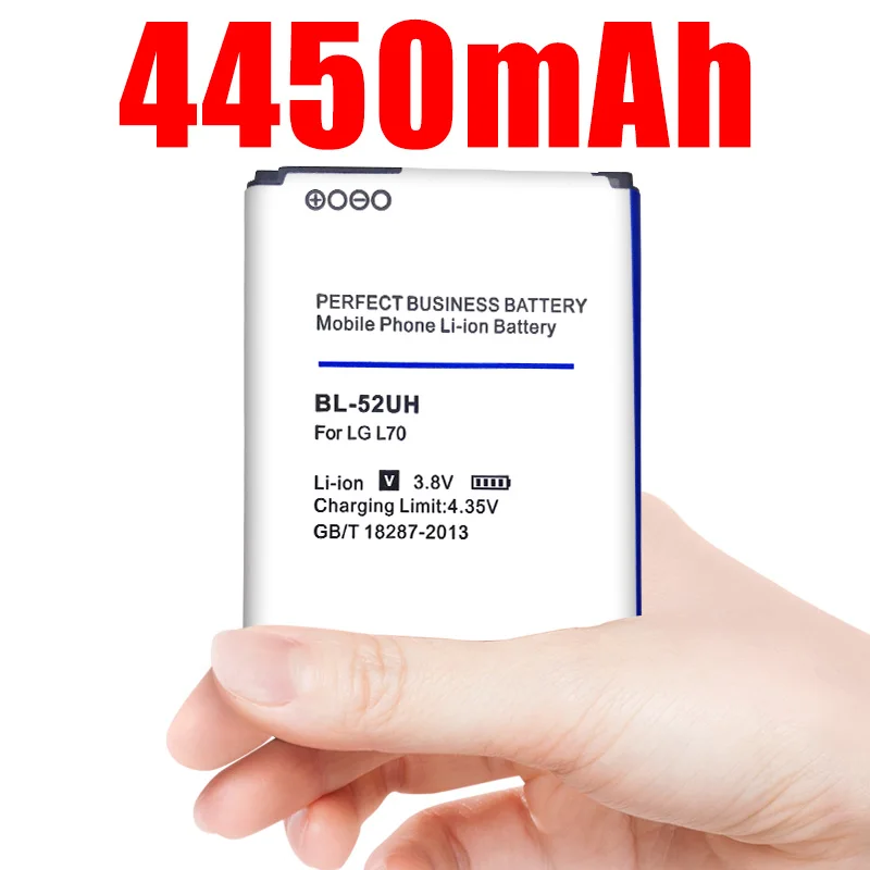 

4450mah Bl-52uh Battery for Lg L70 L65 D285 D320 D325 D329 Vs876 D280 D320n Dual Sim H443 Escape 2 Spirit H422