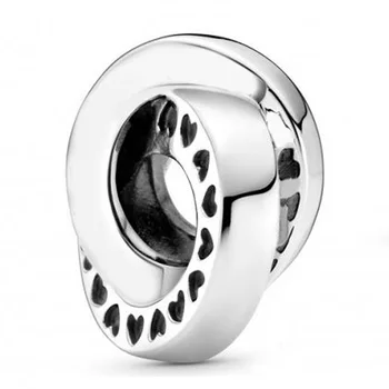 

Original Openwork Logo & Heart Bands Spacer Beads Fit 925 Sterling Silver Bead Charm Bracelet Bangle Diy Jewelry