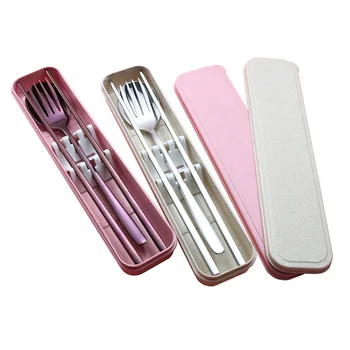 

Portable Cutlery Set Household Stainless Steel Dinner Set Soup Spoon Fork Chopsticks Couvert De Table Fourchette Couteau Lot