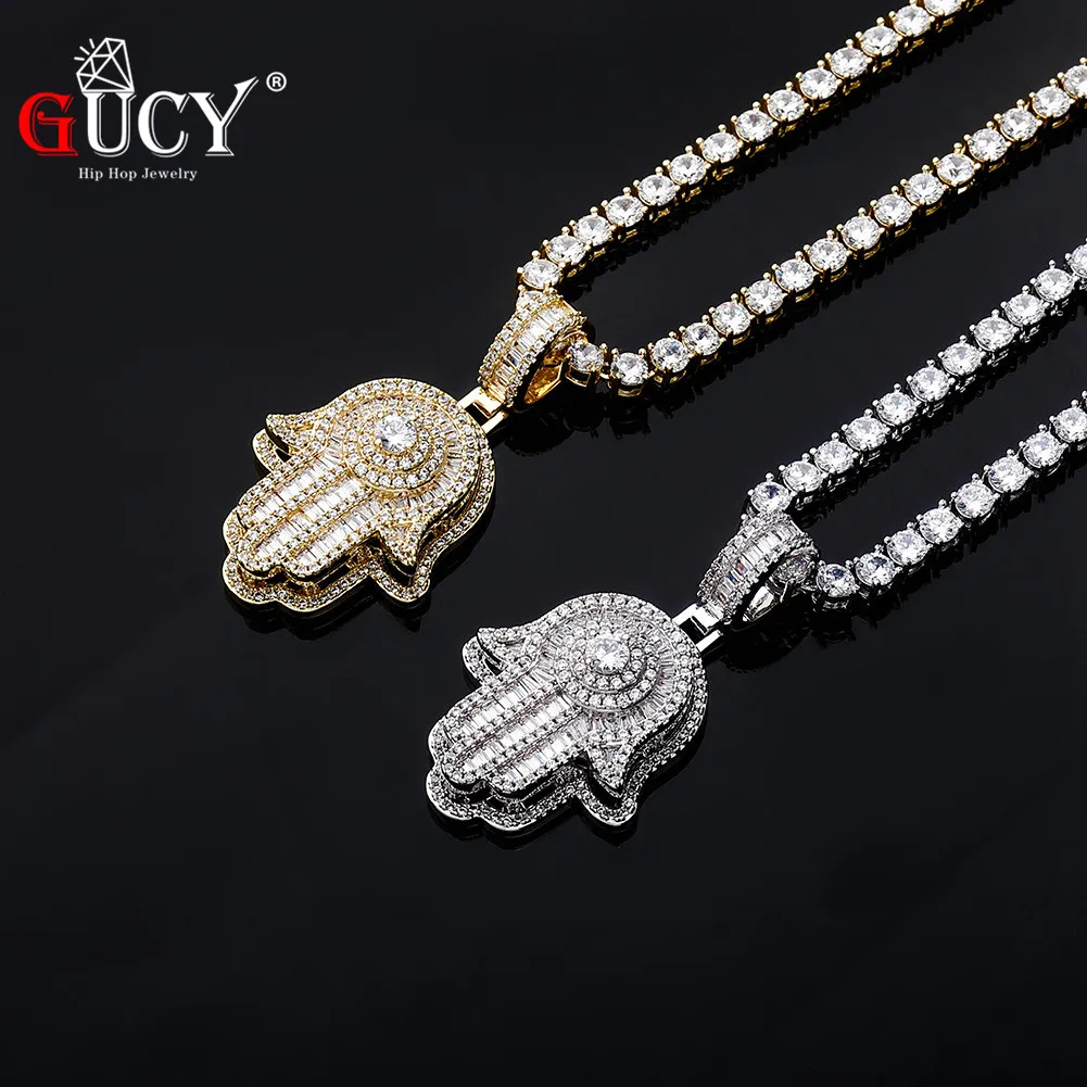GUCY Iced ручная подвеска ожерелье Бесплатная СТАЛЬНАЯ ВЕРЕВКА цепочка Золотой Цвет