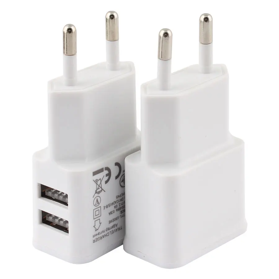 Cargador de teléfono móvil Universal de 5V y 2,0a, doble USB, cargador de pared de CA para el hogar o viaje, para iphone xs, xr, xsmax, ipad